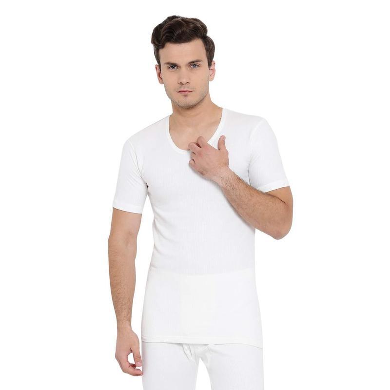Monte Carlo Men Off White Short Sleeve Thermal Top - Stilento