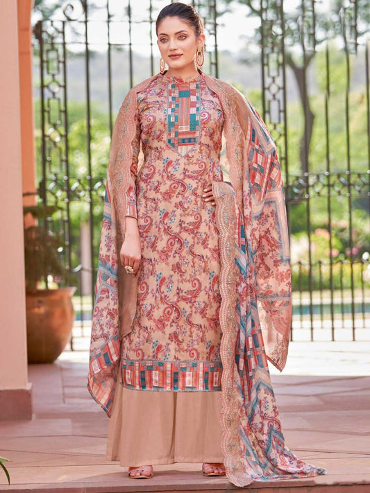 Alok Unstitched Printed Cotton Salwar Suits Dress Material