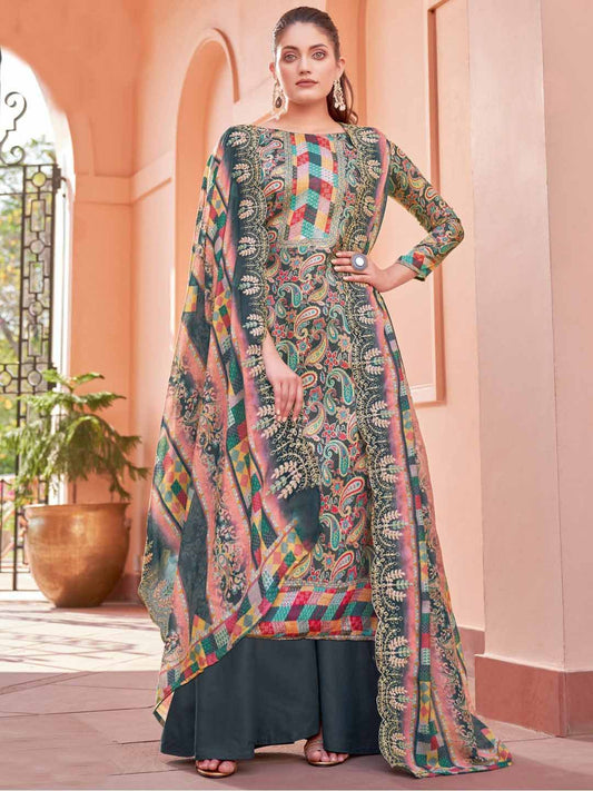 Alok Unstitched Printed Cotton Salwar Suits Dress Material