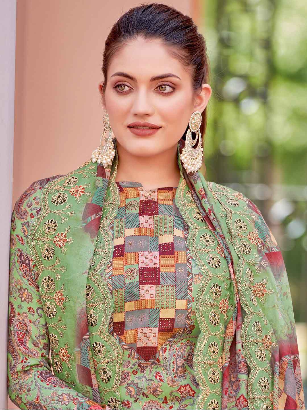 Alok Unstitched Printed Cotton Salwar Suits Dress Material - Stilento