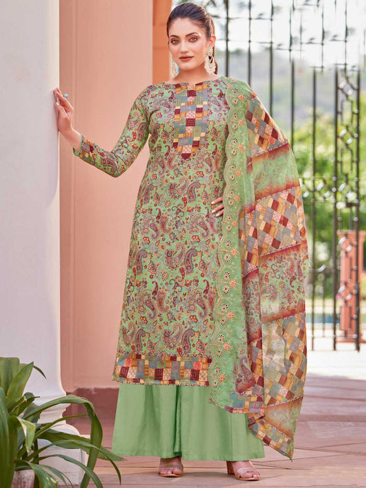 Alok Unstitched Printed Cotton Salwar Suits Dress Material