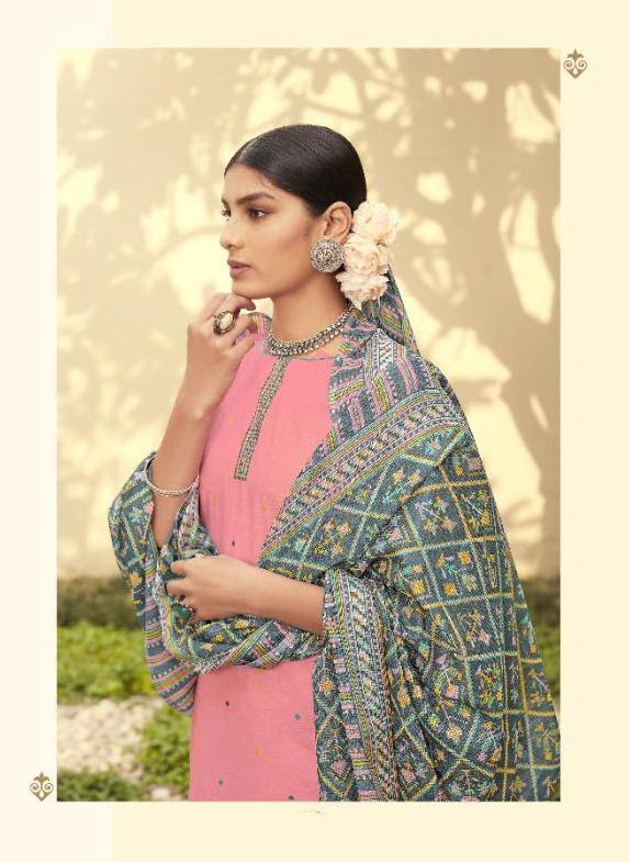 New Collection Women Pink Green Unstitched Lawn Cotton Suits - Stilento