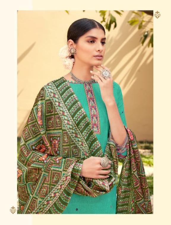 New Patola Collection Women Green Unstitched Lawn Suits Dress Material - Stilento
