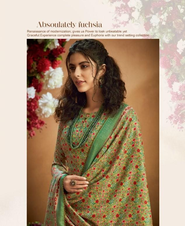 Noorani Pure Pashmina Suit Dress Material For Women Green - Stilento