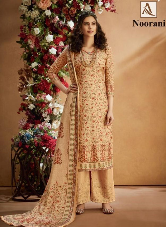 Noorani Pure Pashmina Suit Dress Material For Women