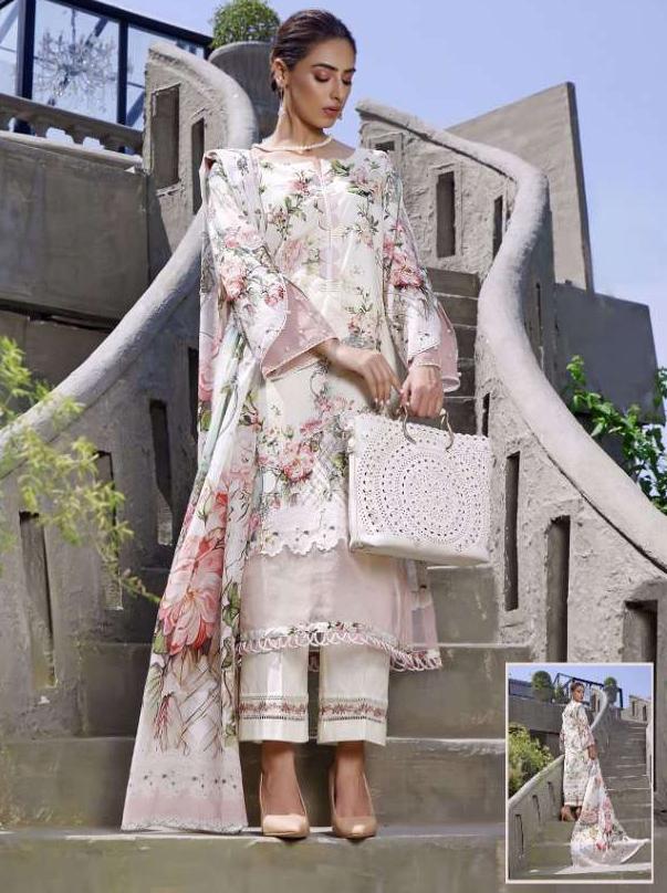 Pakistani Cotton Printed Unstitched Suit Dress Material for Women - Stilento