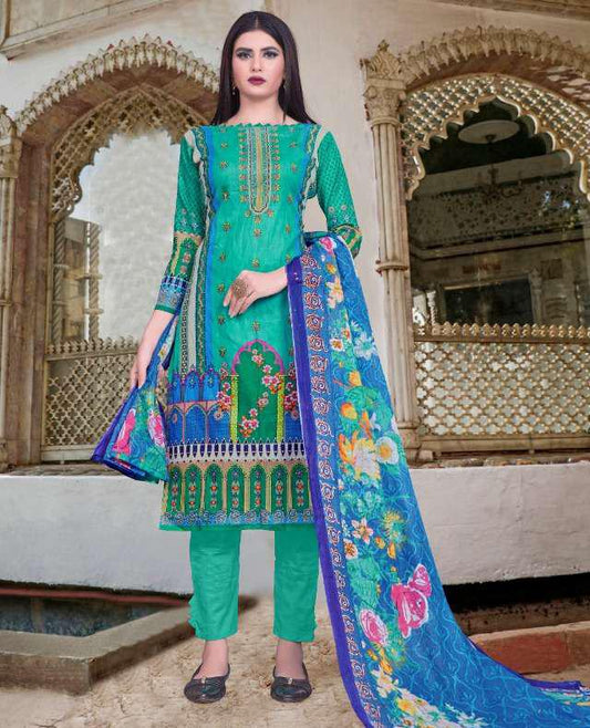 Pakistani Cotton Salwar Kameez Dress Material for Girls