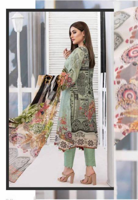 Pakistani Jam Satin Printed Cotton Dress Material For Women - Stilento