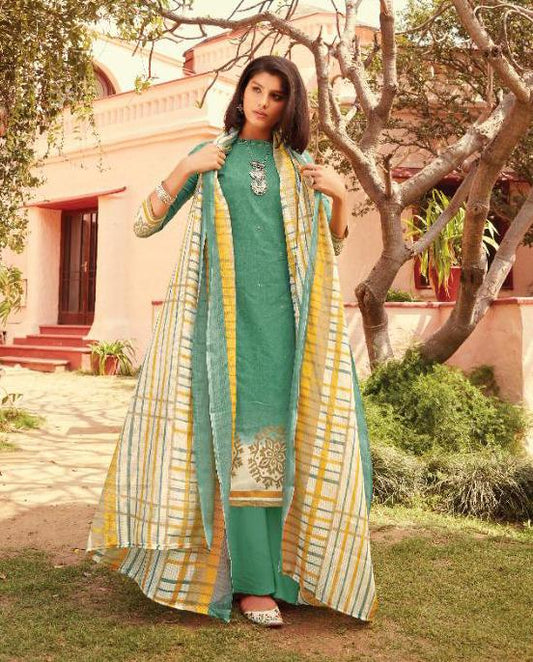 Pakistani Lawn Cotton Unstitched Suit Dress Material for Women