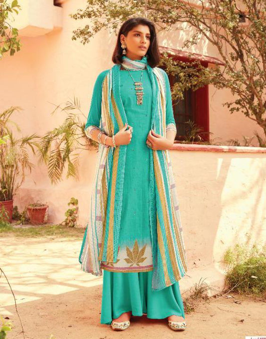 Pakistani Lawn Cotton Unstitched Suit Dress Material for Women