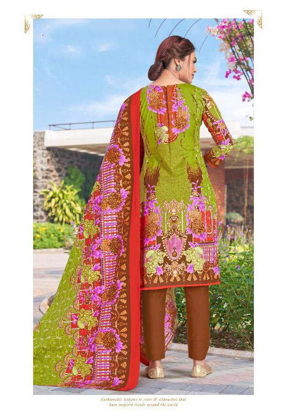 Pakistani Lawn Cotton Unstitched Suit Dress Material Green - Stilento