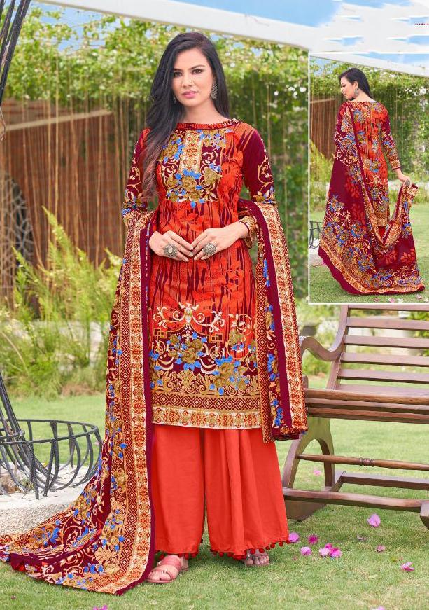 Pakistani Lawn Cotton Unstitched Suits Dress Material Red - Stilento