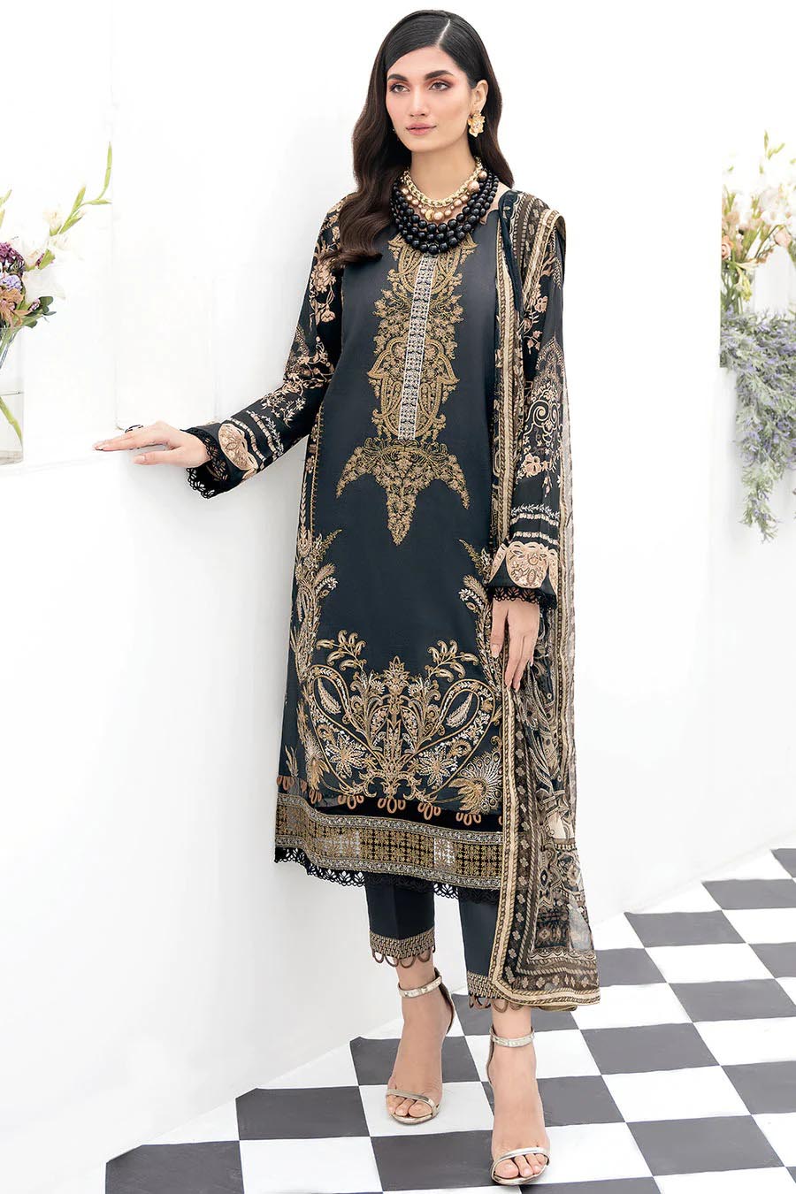 Ramsha Riwayat Luxury Lawn Vol 5 Pakistani Unstitched Suit Y-504