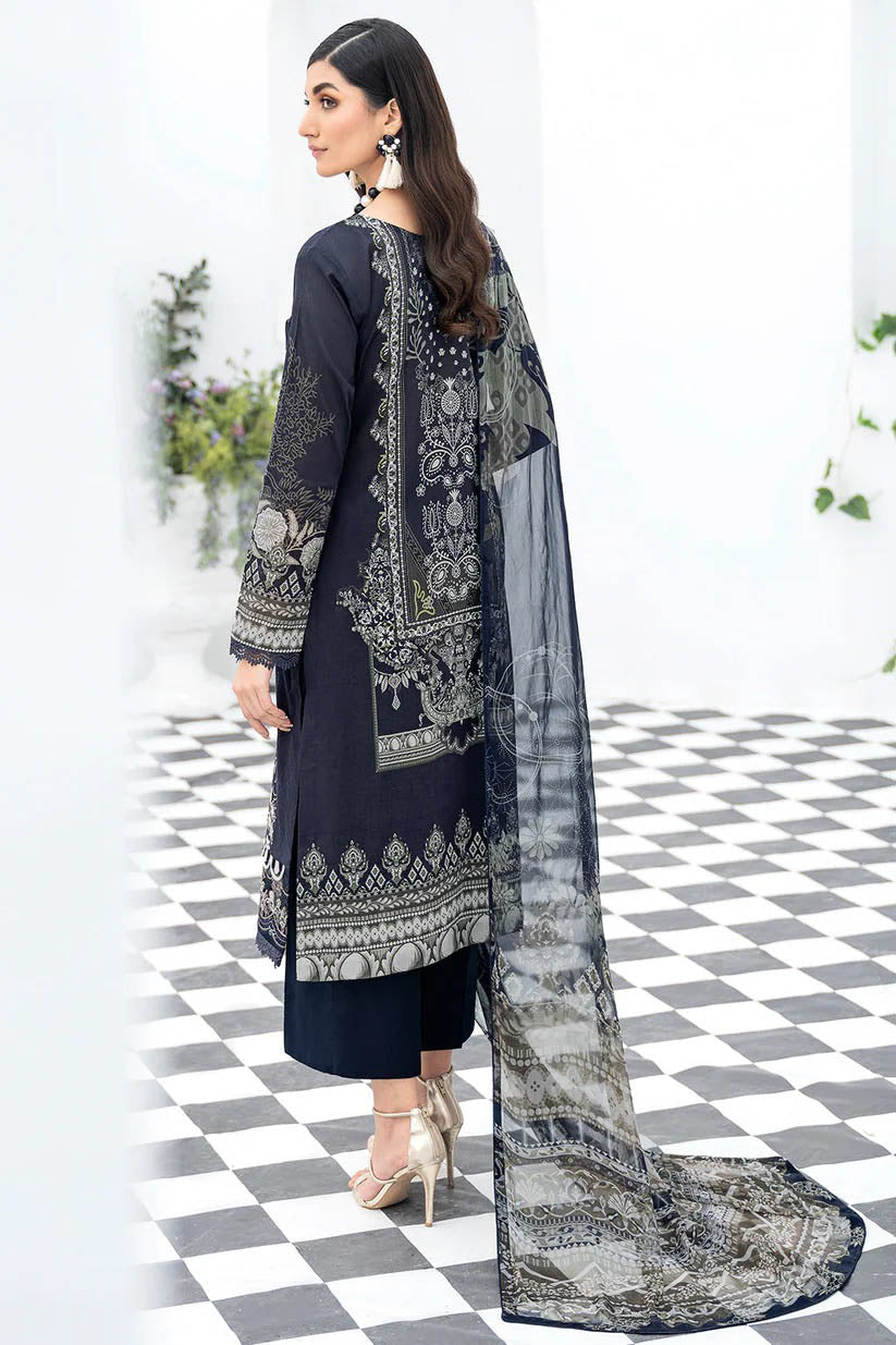 Ramsha Riwayat Luxury Lawn Vol 5 Pakistani Unstitched Suit Blue