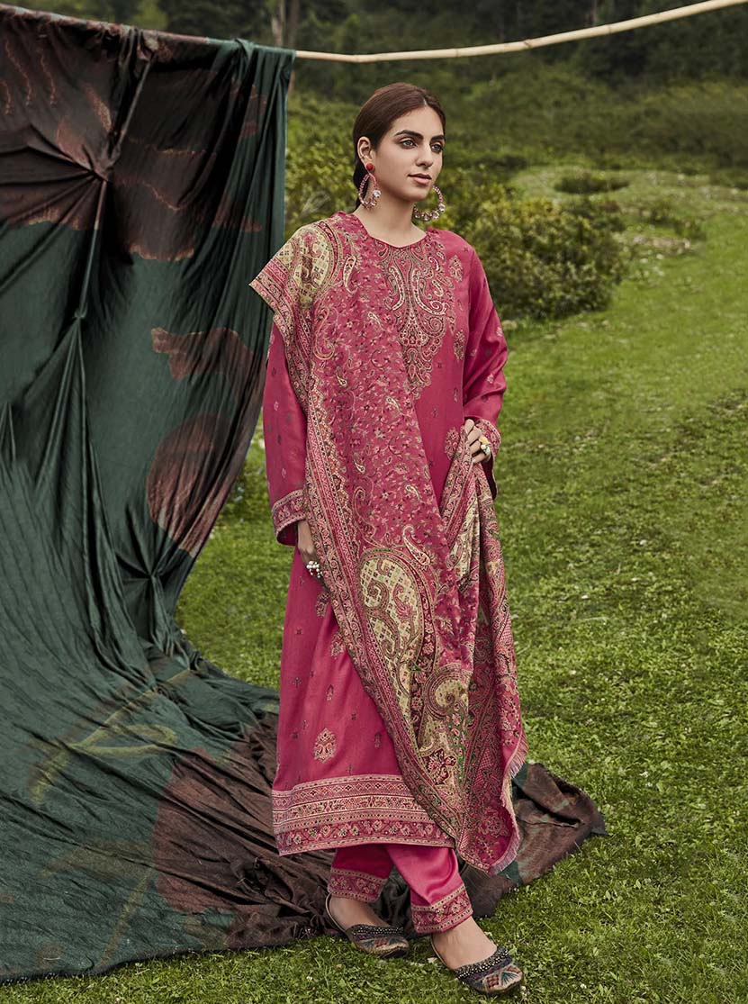 Belliza Pashmina Winter Unstitched Salwar Suit Fabric - Stilento