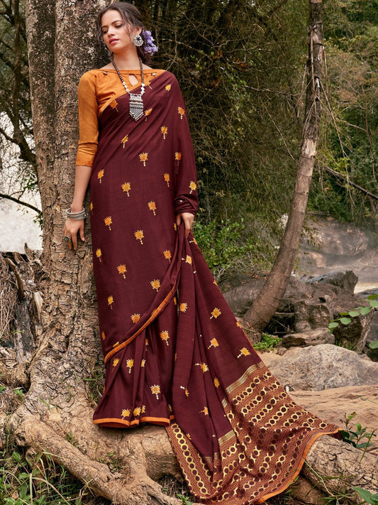 Printed Chiffon Sarees for Women With Blouse - Stilento