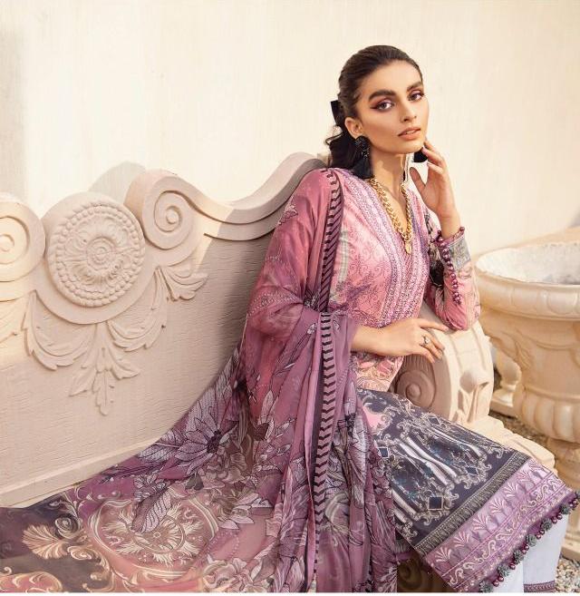 Printed Karachi Pink Dress Material Salwar Suit for Ladies - Stilento
