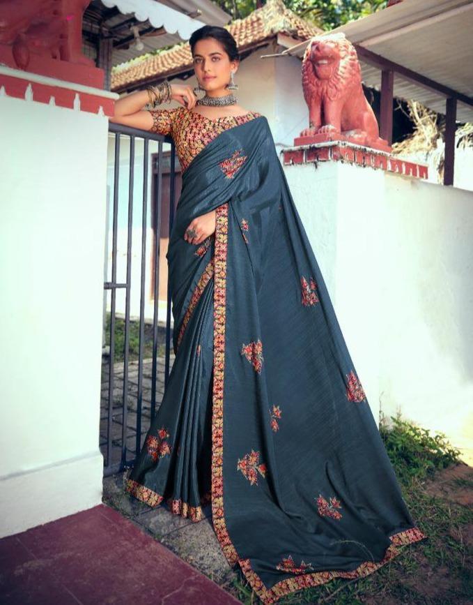 Pure Chiffon Printed Saree with Designer Blouse - Stilento