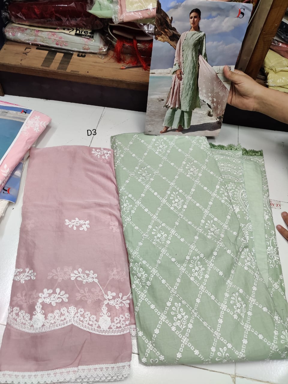 Pure Cotton Embroidery Green Pakistani Salwar Suits Set - Stilento