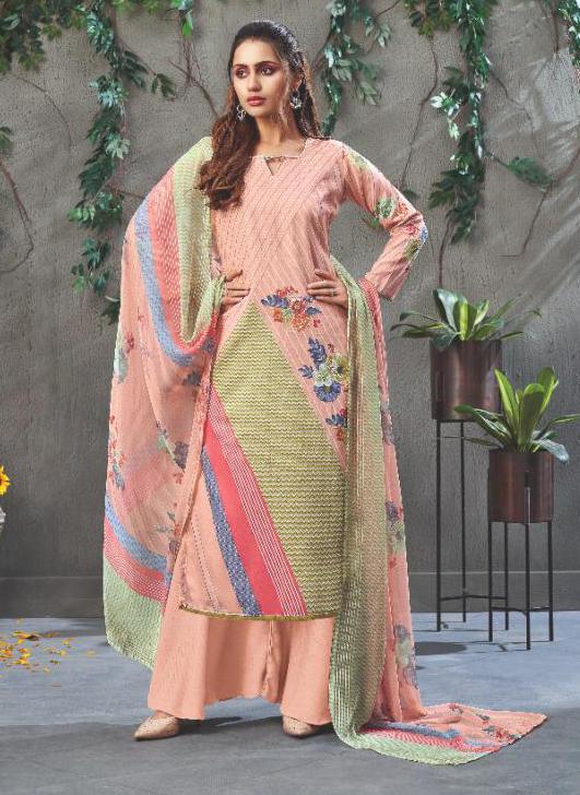 Pure Cotton Pink Printed Summer Fashion Suit Dress Material for women