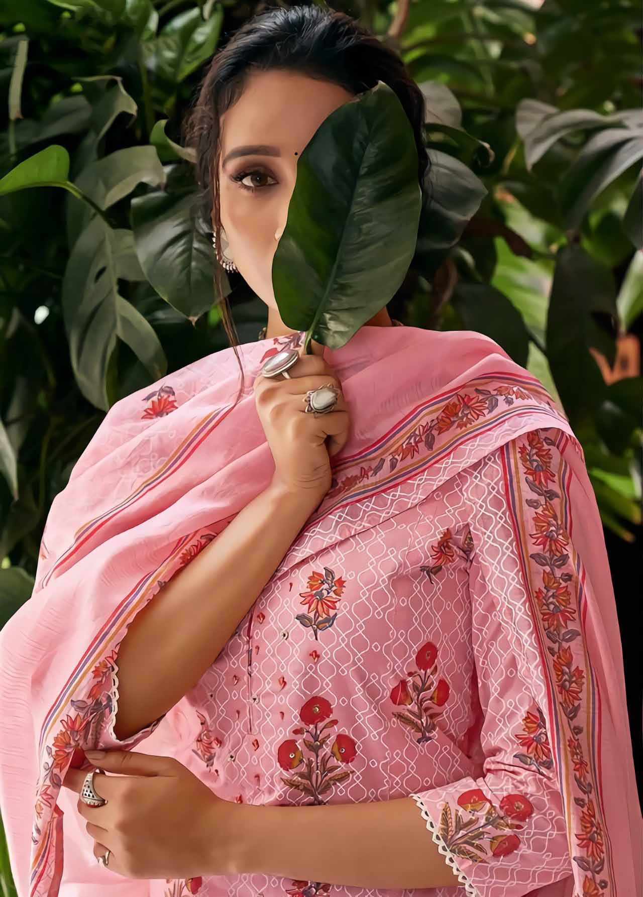 Soft Khadi Cotton Unstitched Salwar Suit Material (Orange With Purple  Combo) BQ AA344