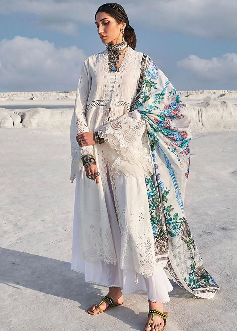 Pure Cotton White Chikankari Pakistani Salwar Suits - Stilento