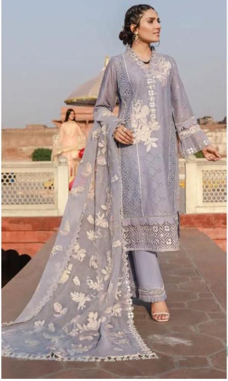 Pure Cotton With Embroidery Unstitched Pakistani Suit Dress Material - Stilento