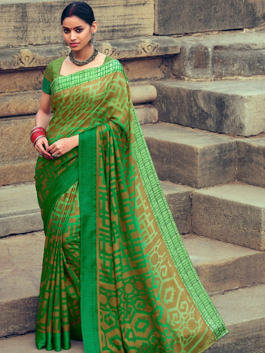 Pure Kota Silk Designer Green Women Saree - Stilento