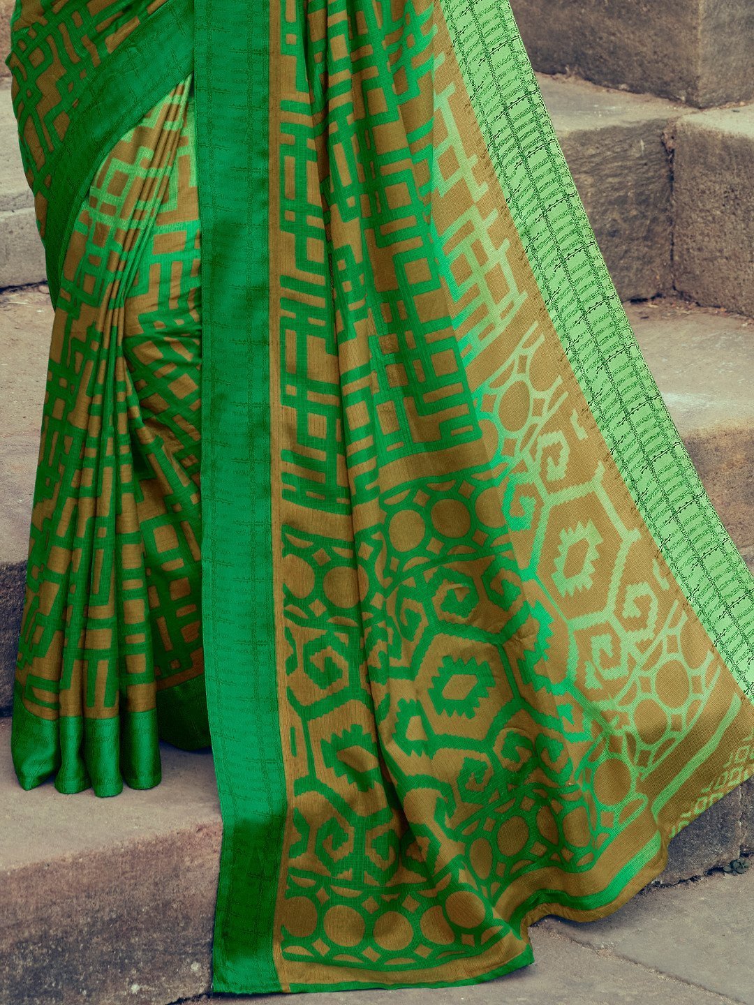 Pure Kota Silk Designer Green Women Saree - Stilento