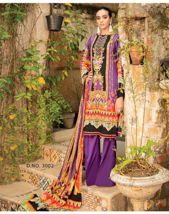 Pure Lawn Digital Style Printed Purple Karachi Dress Material - Stilento