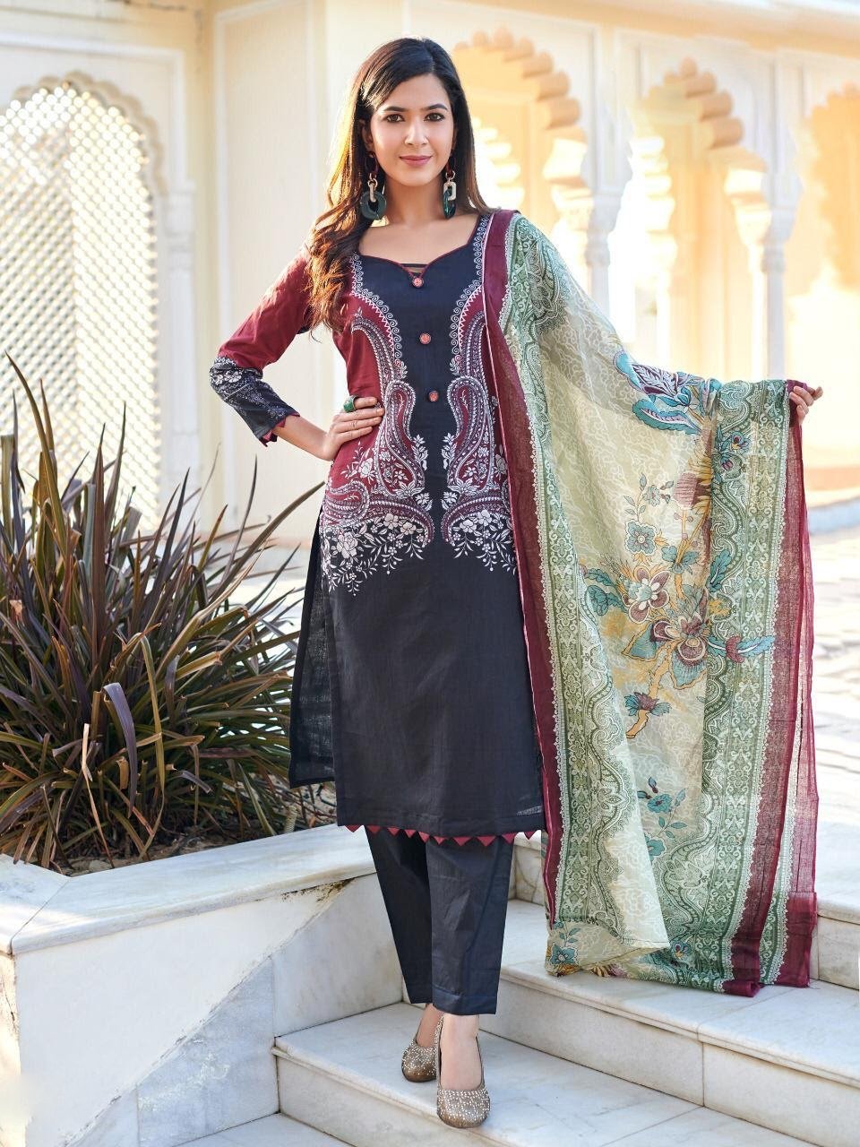 Pure Lawn Printed Women Unstitched Suit design Karachi Material - Stilento