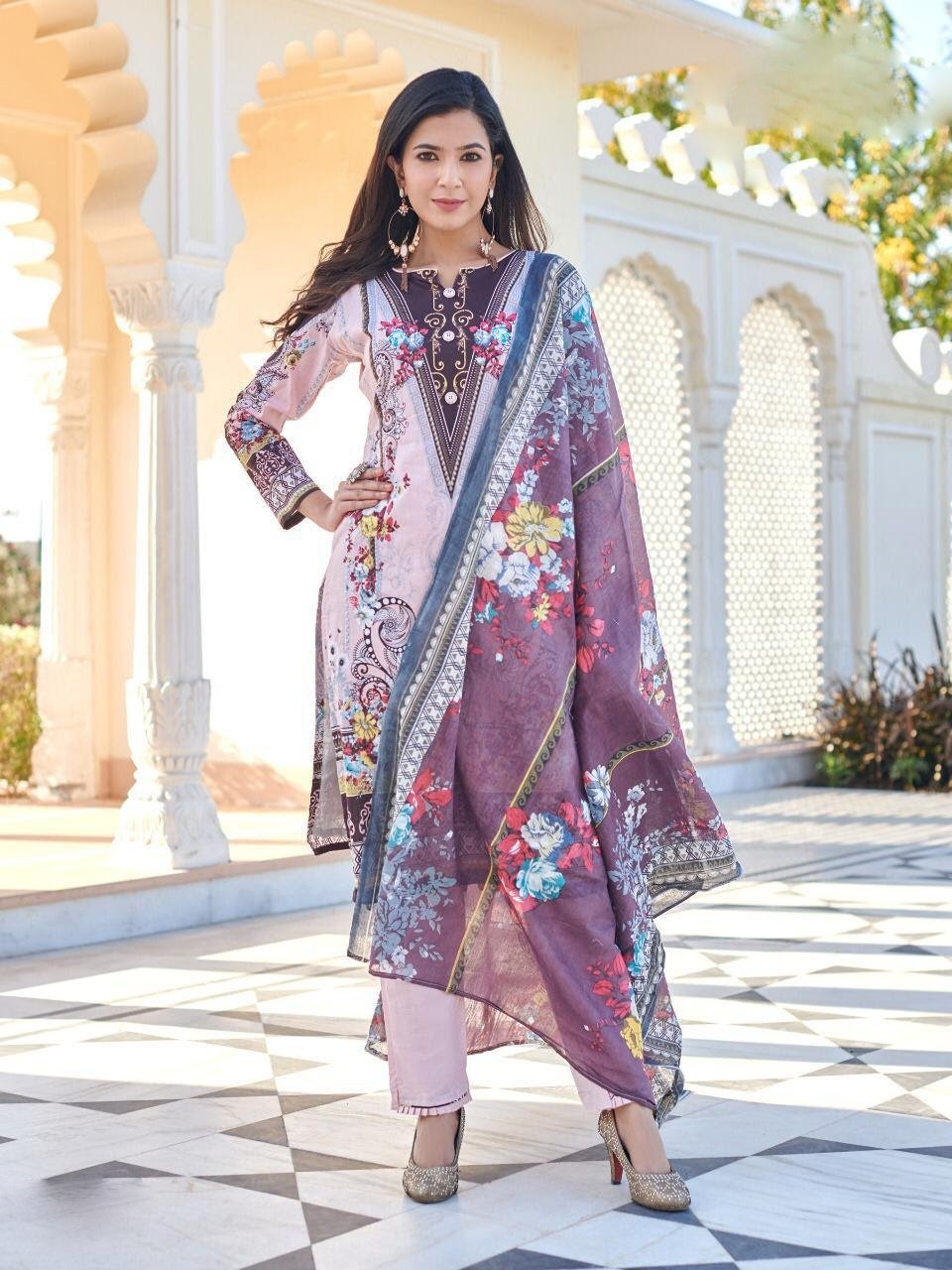 Pure Lawn Printed Women Unstitched Suit Karachi Dress Material - Stilento
