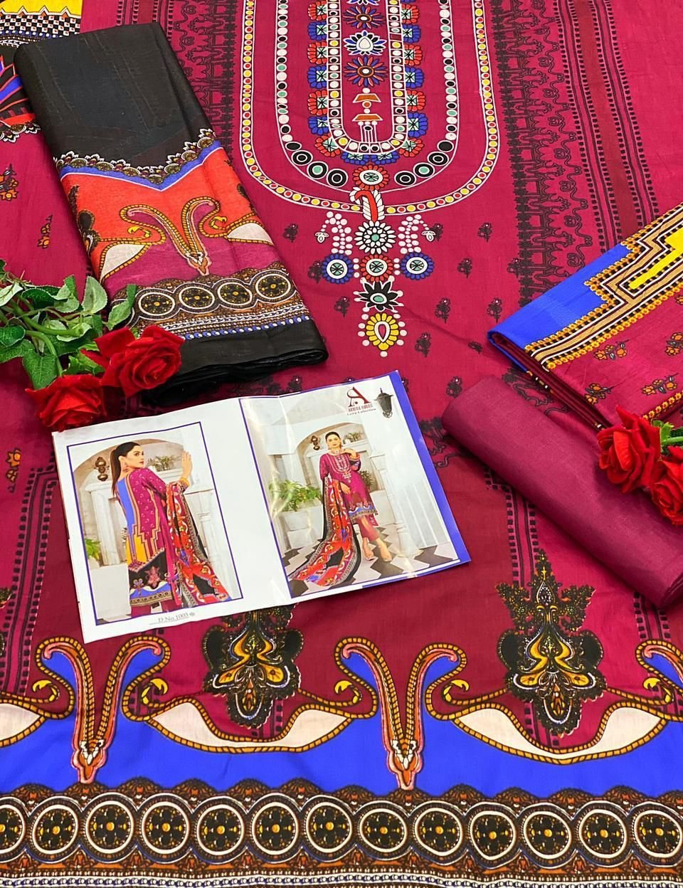 Purple Lawn Cotton Salwar Kameez Dress Material for Women - Stilento