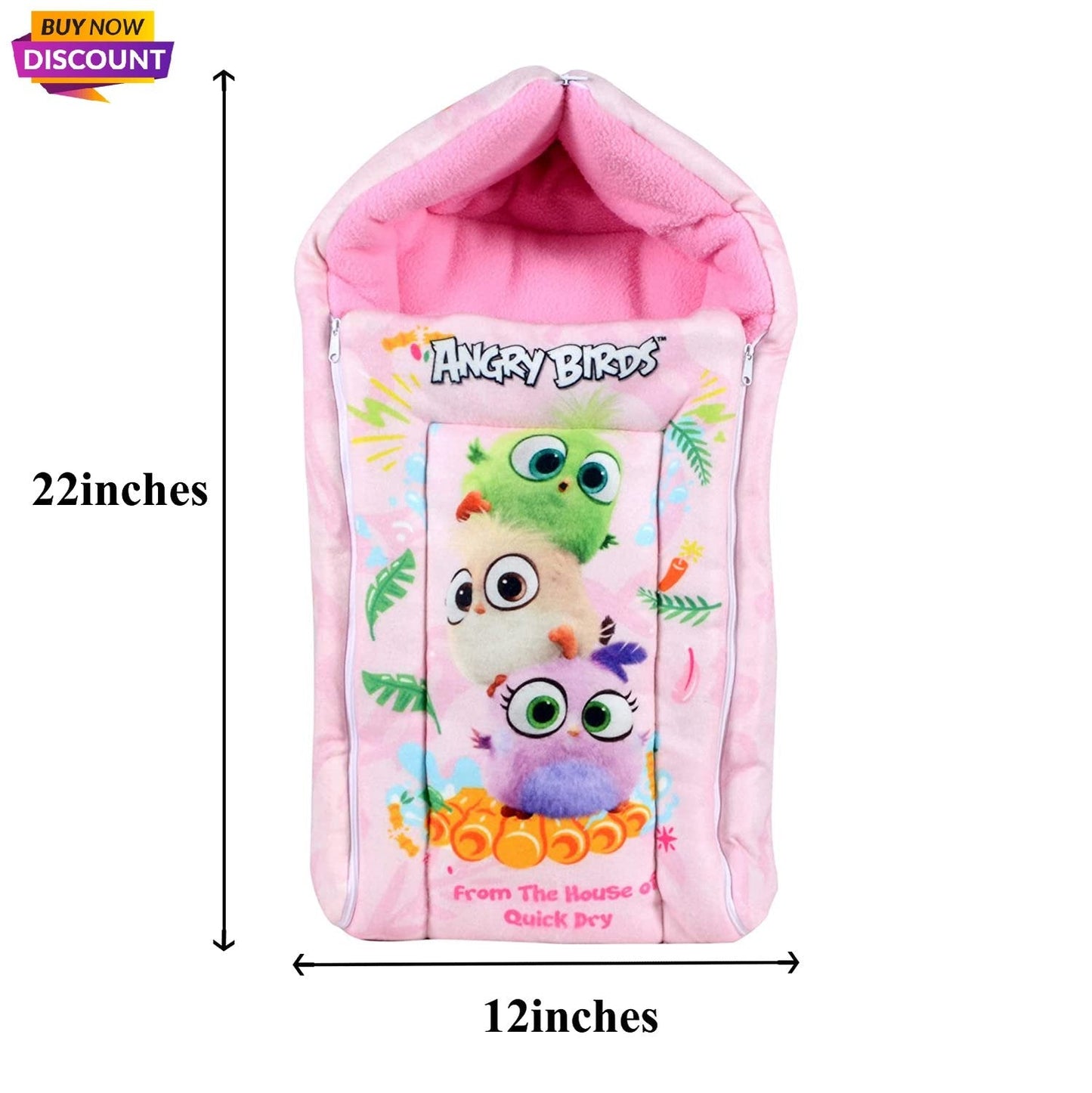 Quick Dry Cute Baby New Born Kangaroo Wrap Pink Sleeping Bag with Dry Sheet - Stilento
