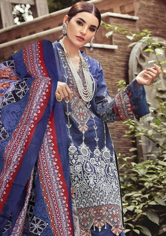 Rang Rasiya lawn fabric Blue Dress Material for women