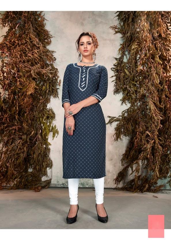 Rayon Kurta for Women With Gota Patti Work