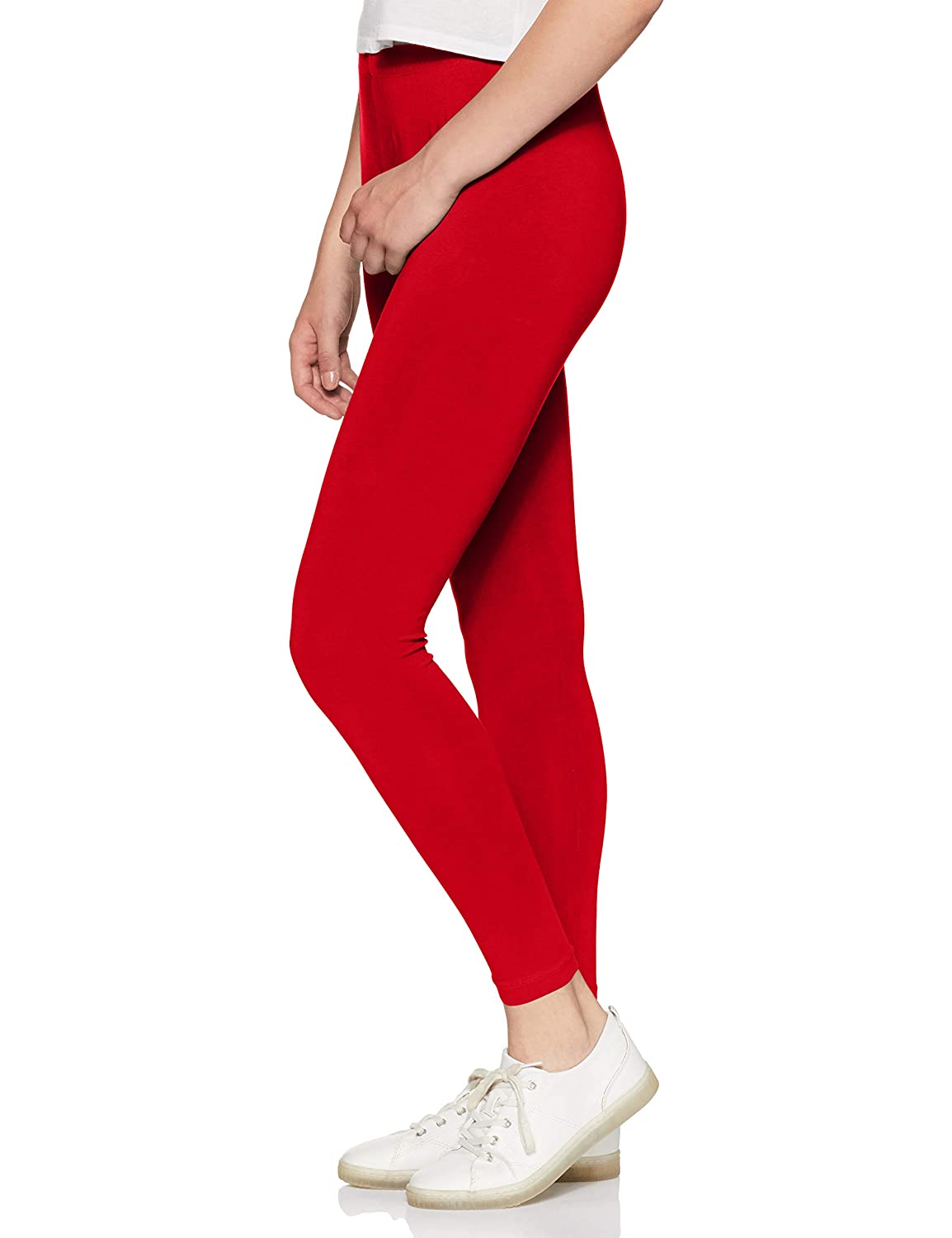 Red Cotton Leggings for Woman