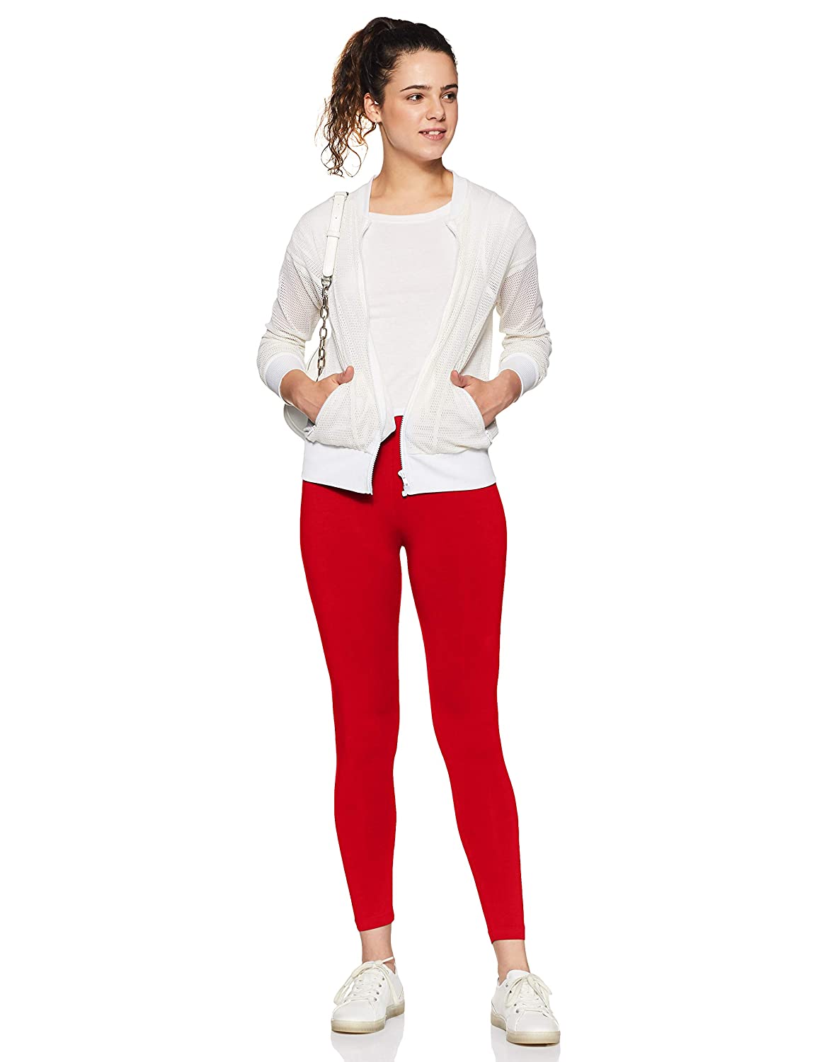 Red Cotton Leggings for Woman - Stilento