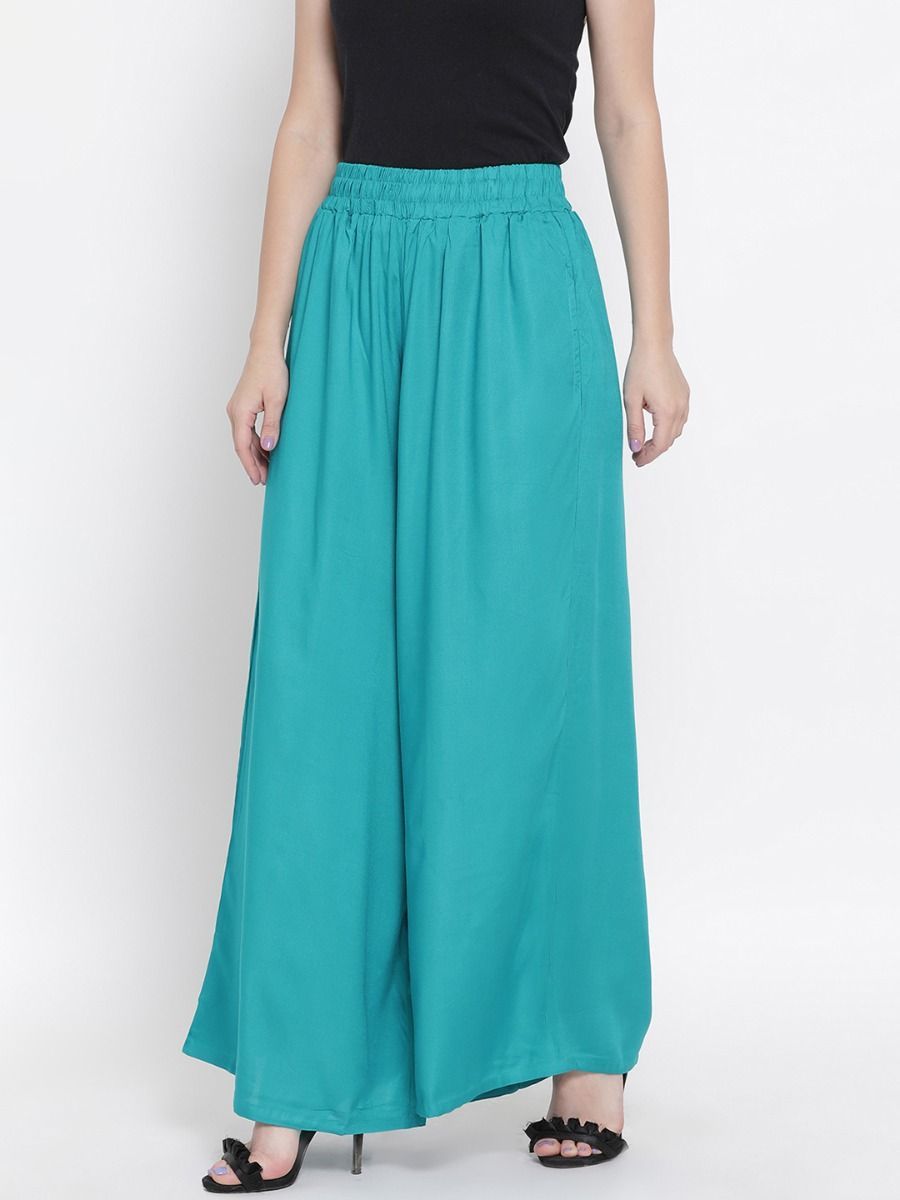 Rupa Softline Blue Palazzo Pants for Ladies