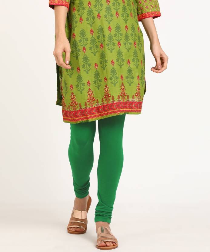 Rupa Softline churidar Green Cotton Leggings for ladies - Stilento