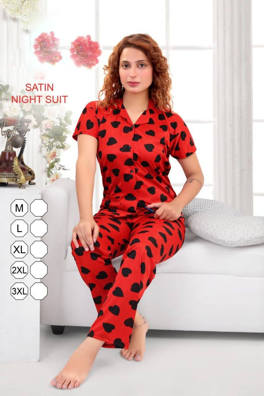 Satin Sleep Wear Nightdress Set for Ladies - Stilento