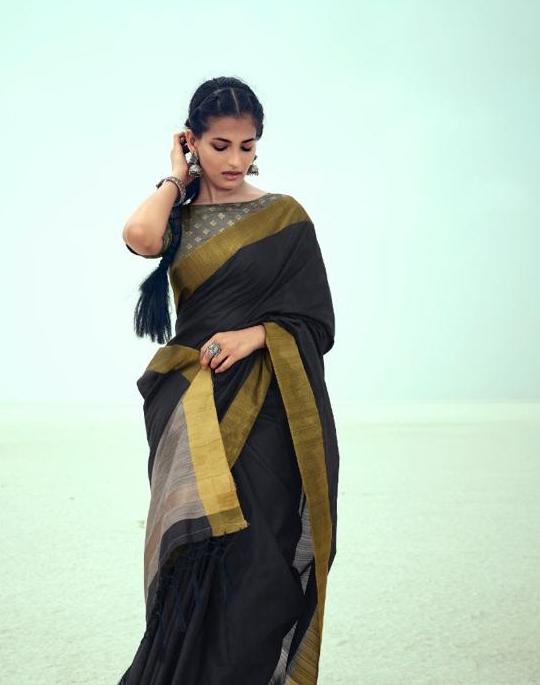 Silk Fancy Party Wear Latest Woman Black Saree Online - Stilento