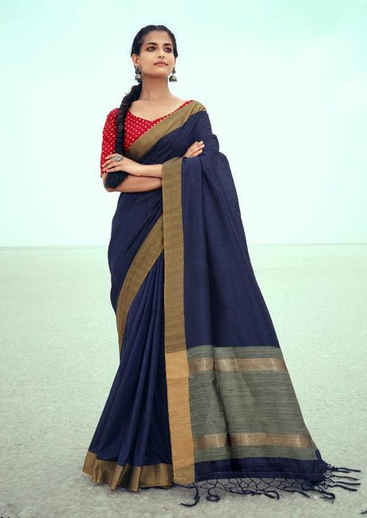 Silk Fancy Party Wear Latest Woman Blue Saree Online - Stilento