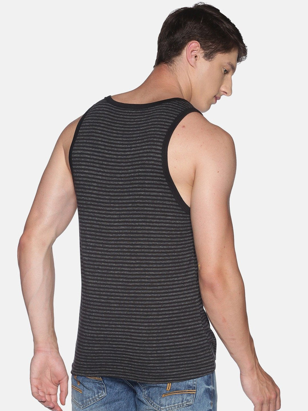 Sleeveless Black Sando Vest Tank Top for Men