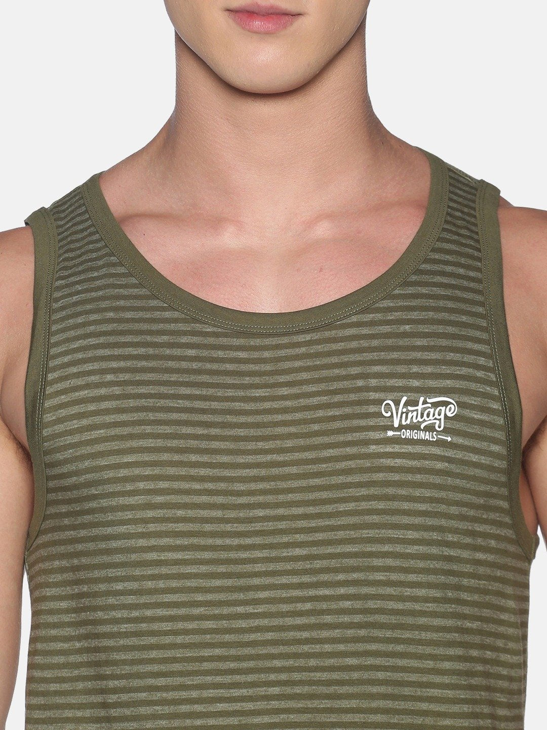 Sleeveless Green Sando Vest Tank Top for Men - Stilento