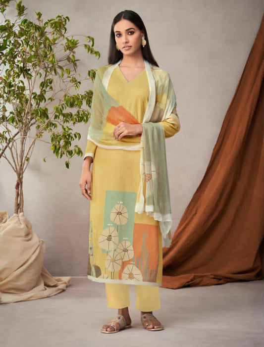 Sudriti Sahiba Blue Unstitched Pure Cotton Suits