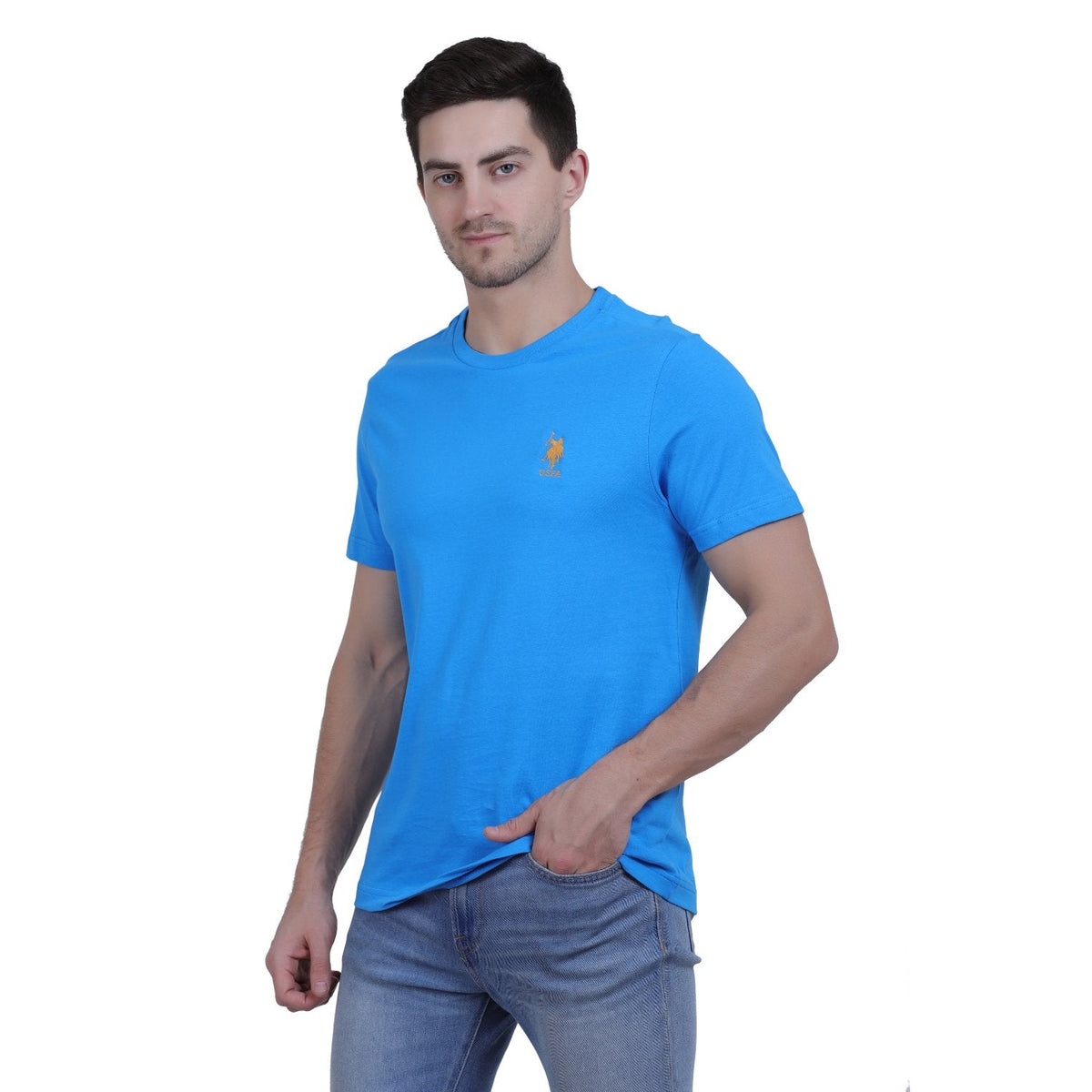 U.S. Polo Assn. Cotton Casual Blue T-shirt For Men