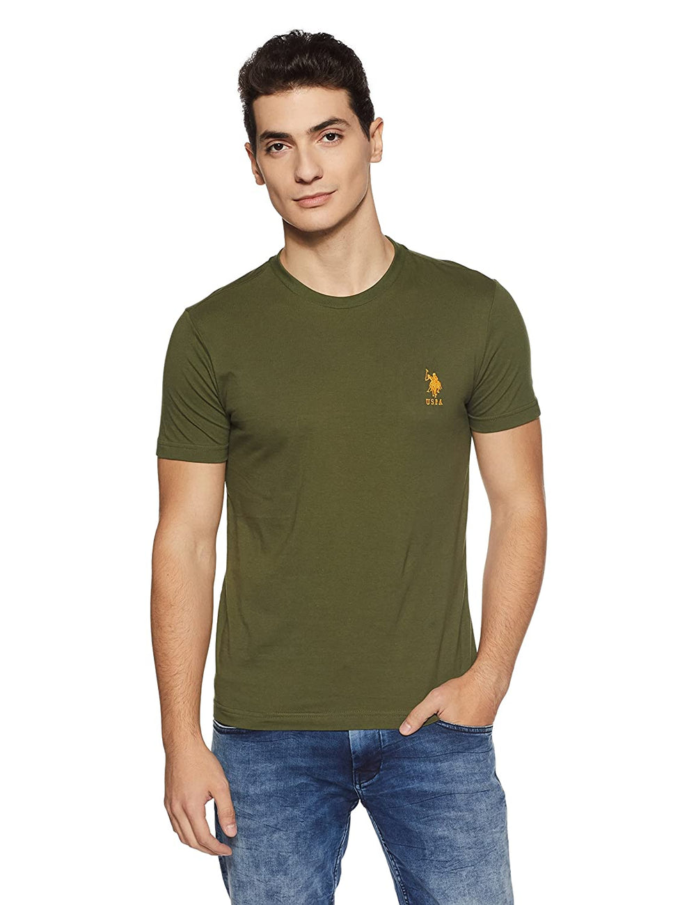 U.S. Polo Assn. Cotton Casual Green T-shirt For Men