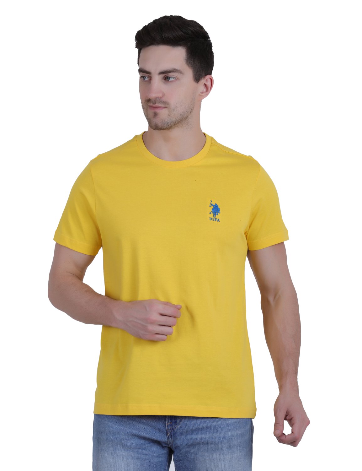 U.S. Polo Assn. Cotton Casual Yellow T-shirt For Men