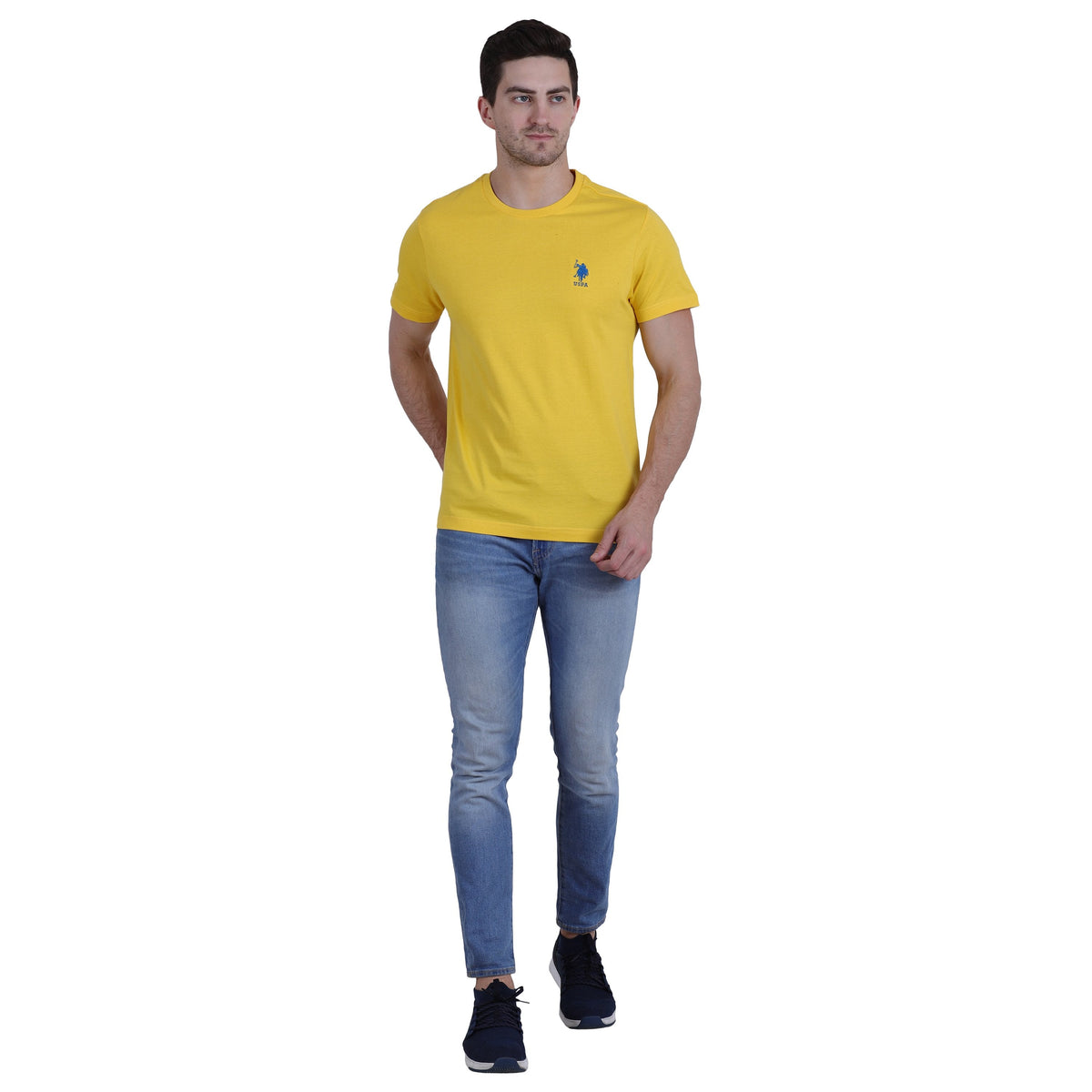 U.S. Polo Assn. Cotton Casual Yellow T-shirt For Men